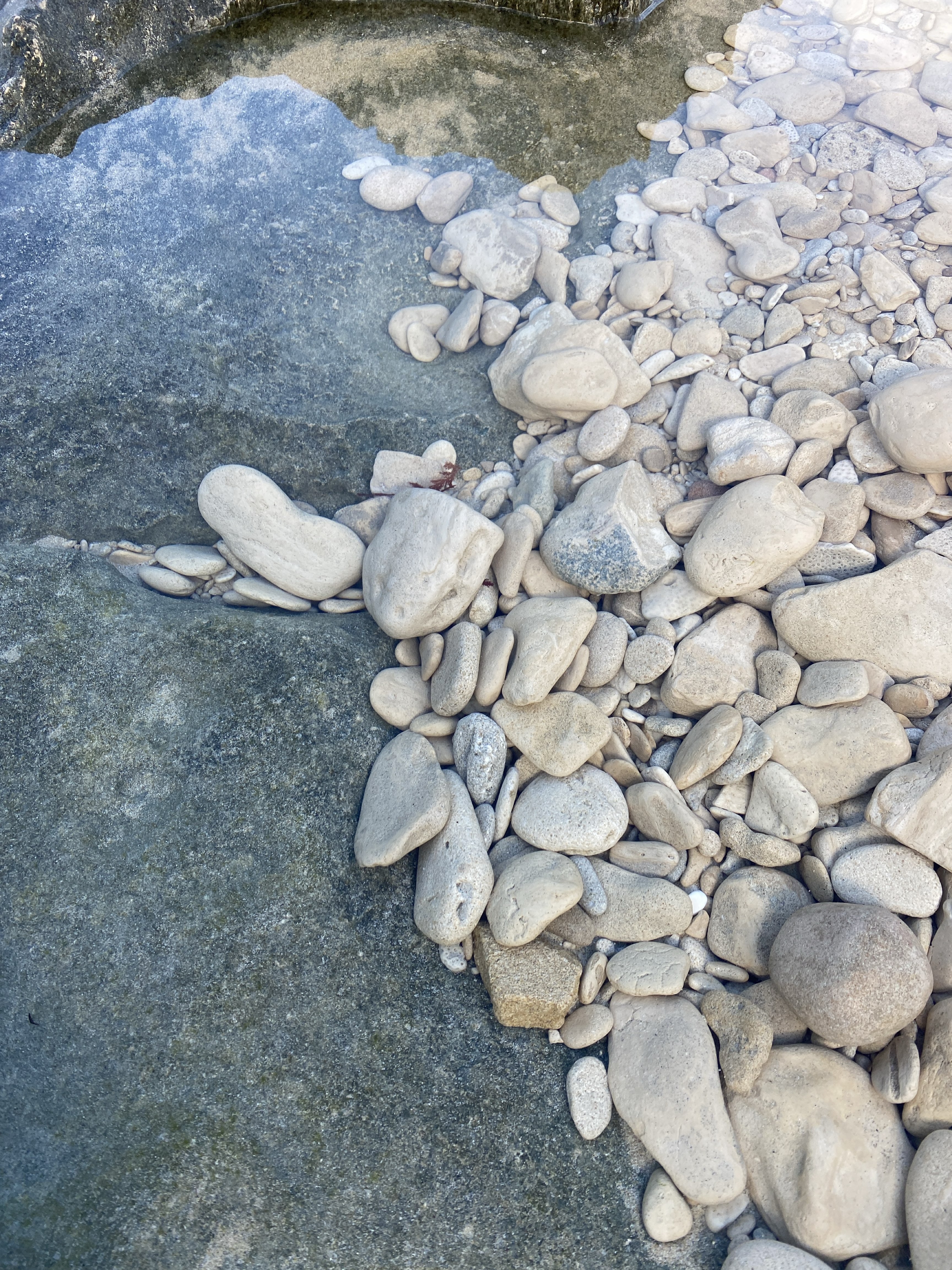Clear water and smooth limestone stones in South West Western Australia